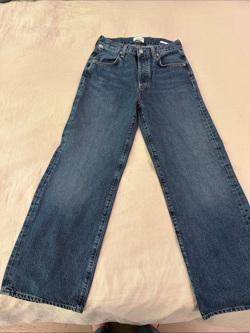 Citizens Of Humanity Annina Wide Leg Jeans in Dark Blue Denim size 27
